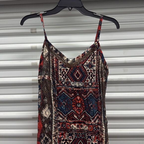 Idyllwind Women's Yearling Printed Fringe Mini Slip Dress Dark Brown XS US - Picture 3 of 7